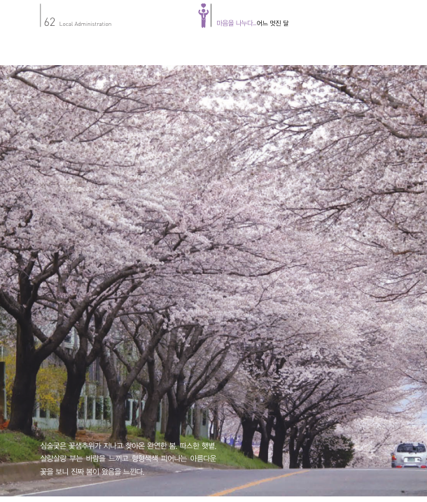 장동성, 2015, 〈마음을 나누다, 어느 멋진 달 : 화(花)사한 4월의 봄나들이-신안튤립축제와 영암왕인문화축제-〉, 《地方行政》64, 대한지방행정공제회. 이미지 3